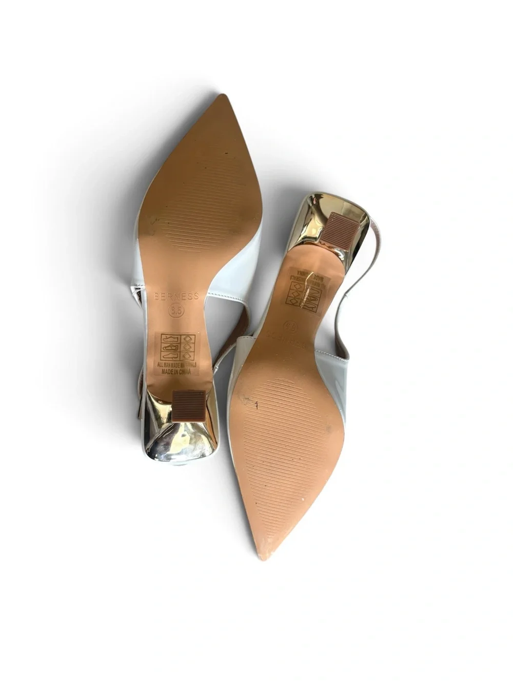 White Patent Slingback Heels
